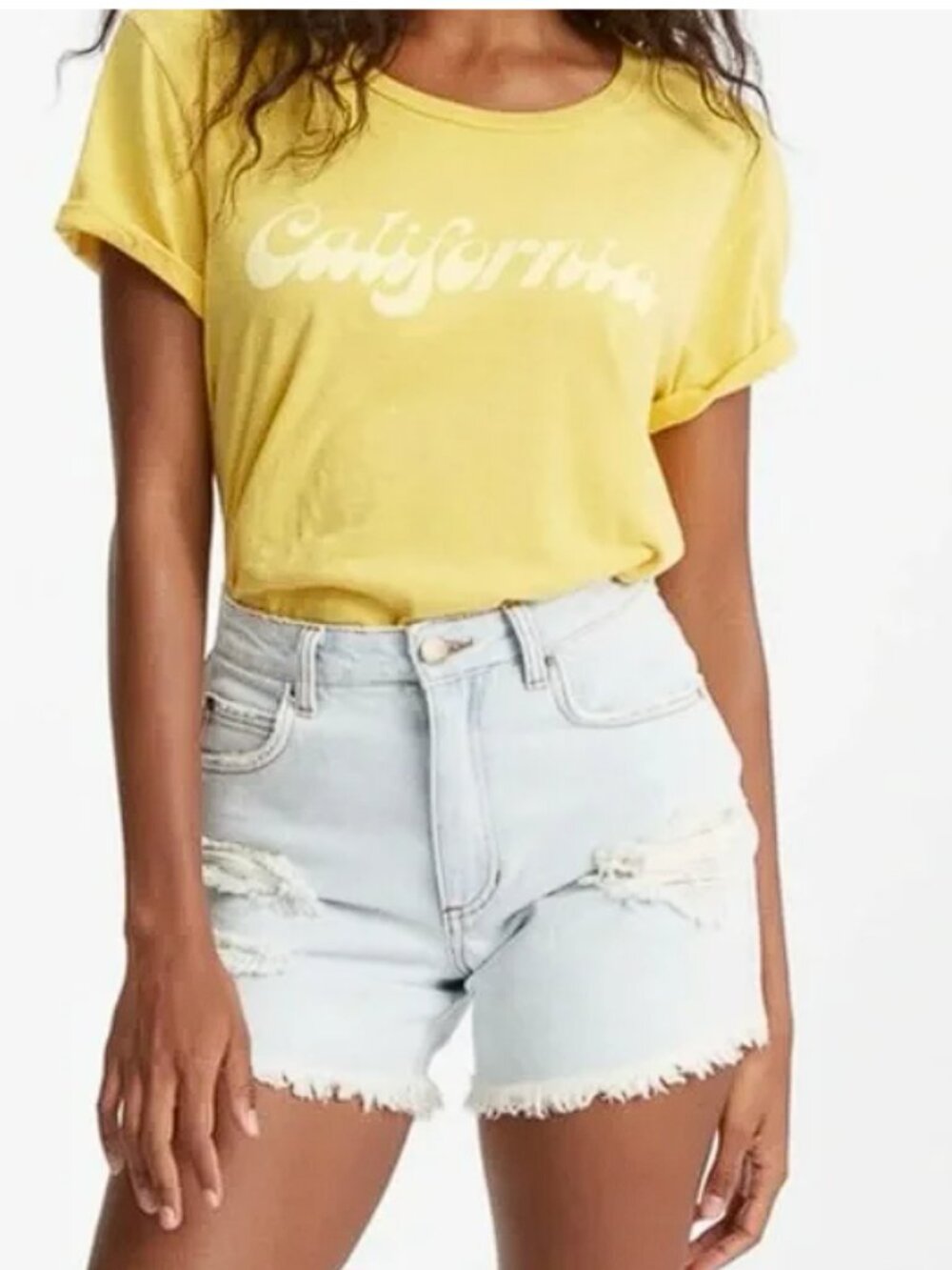 Billabong Women's How Bout That Denim Shorts Light Wash Distressed W31 NWT!